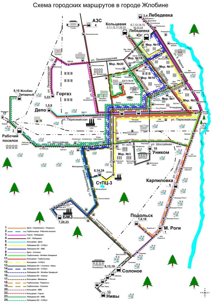 Карта движения городского транспорта